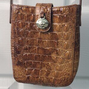 Brahmin croc embossed crossbody purse